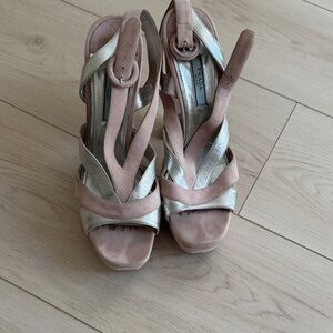 Prada Women's Blush and Metallic Sandals